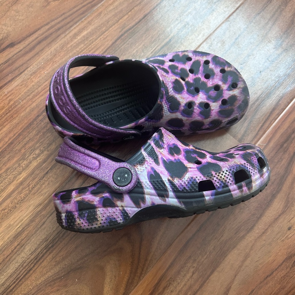 CROCS Wild Purple Animal Print Clogs